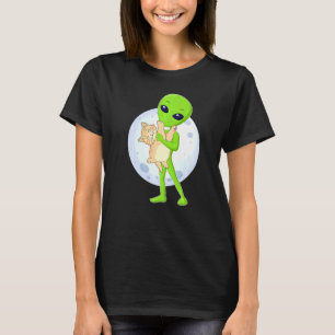T-shirt Alien Et Le Chat Ufo 51 Zone J'Ai Toujours Croi