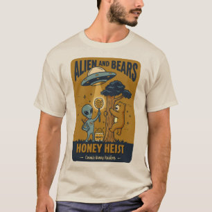 T-shirt Alien et ours - Heist miel
