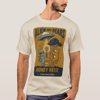 T-shirt Alien et ours - Heist miel
