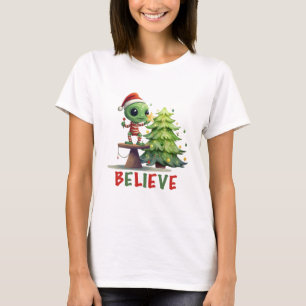 T-shirt Alien et sapin de Noël