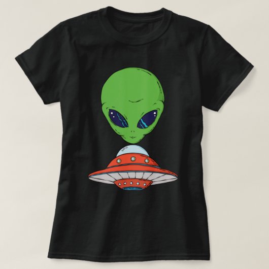 T-shirt Alien et vaisseau spatial (Design devant)