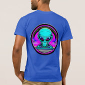 T-shirt Alien extra-terrestre volant un OVNI (Dos)