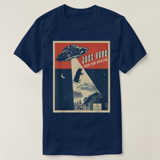 T-shirt Alien Farm Abduction Beam Funny Retro Bacon Lover (Design devant)