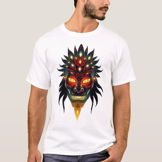 T-shirt Alien Flamme tribal Vibrant (Devant)