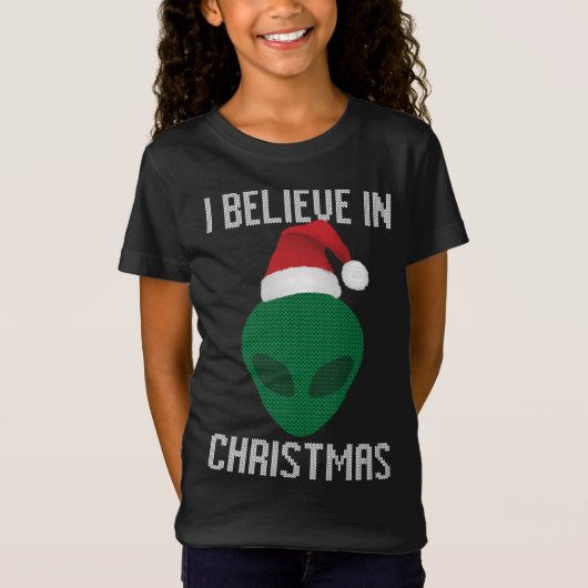 T-Shirt Alien Funny Ugly Christmas Sweer Party (Devant)