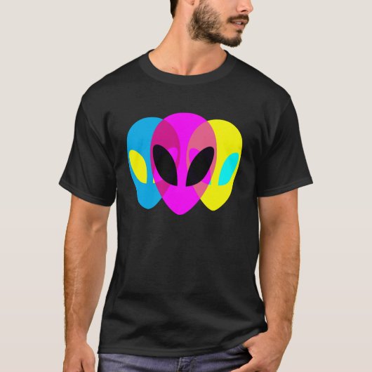 T-shirt Alien Gris CMYK Tryptique (Devant)