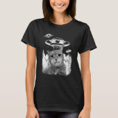 T-shirt Alien Grummpy Cat Selfie With Spaceship Behind (Devant)