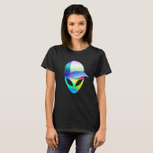 T-shirt Alien Head Sci Fi Trippy Techno Rave Edm Music Fes (Devant entier)