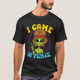 T-shirt Alien Hippie Je viens en paix