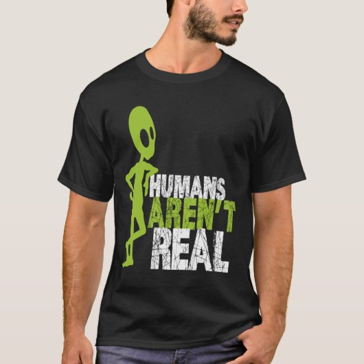 T-shirt Alien Humains drôle n'est pas vraiment mignon OVNI (Devant)