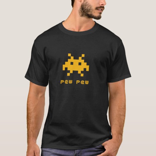 T-shirt Alien Invaders Pew Space 8 bits Retro Video Game G (Devant)