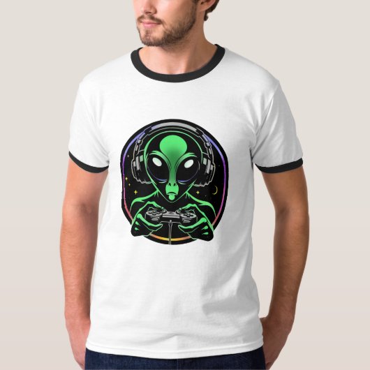 T-shirt Alien Lecture de jeux vidéo | Stellar Game Smasher (Devant)