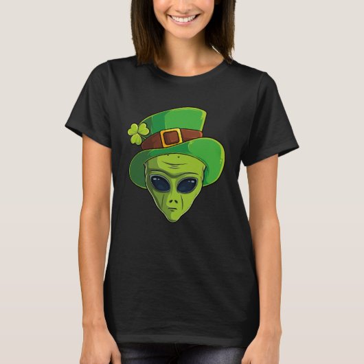 T-shirt Alien Leprechaun St Patrick s Day Irish Shamrock M (Devant)