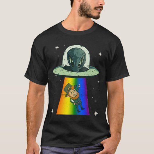 T-shirt Alien Leprechaun St. Patricks Day Irish Rainbow (Devant)