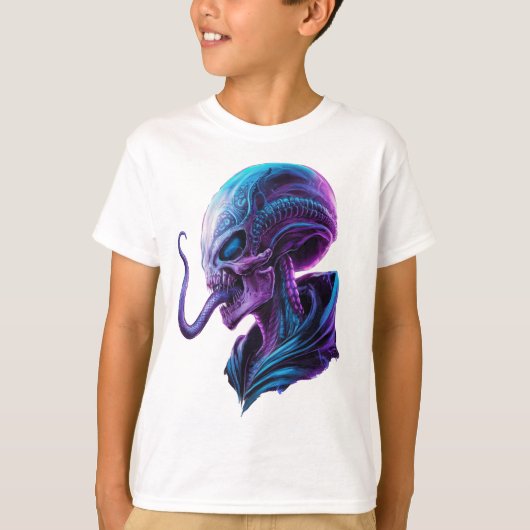 T-shirt alien longue langue (Devant)