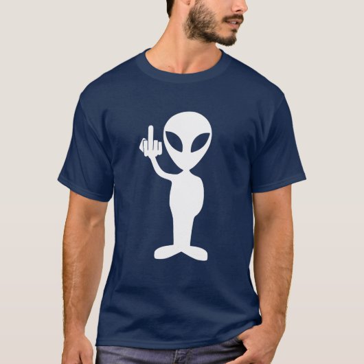 T-shirt Alien montrant le doigt moyen (Devant)