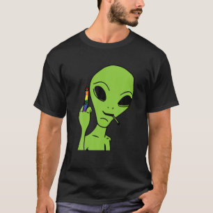 T-shirt Alien Moyen Doigt Gay pride LGBQ Fier Ally Pluie