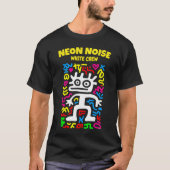 T-shirt Alien Néon Blanc – Créature d'Art Pop Funky (Devant)