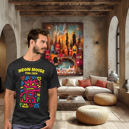 T-shirt Alien Néon Rose – Créature d'Art Pop Funky