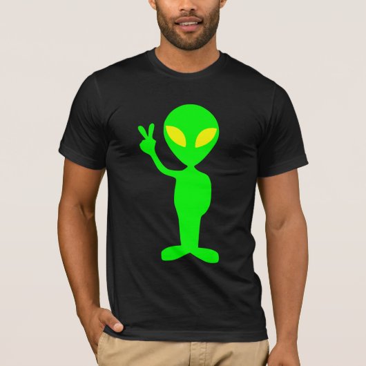 T-SHIRT ALIEN PEACE FUNNY (Devant)