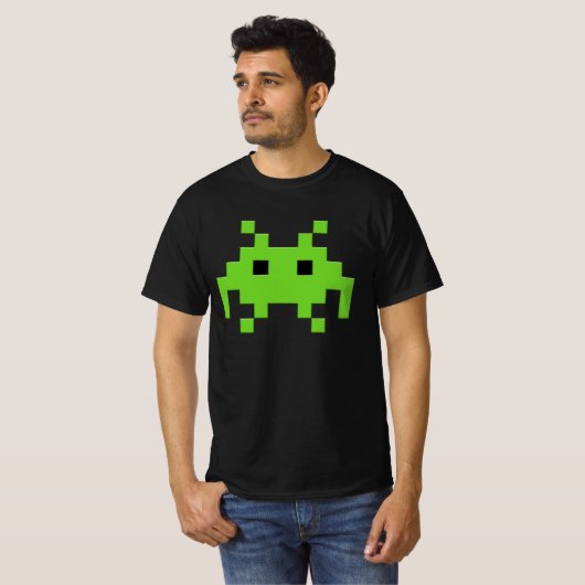 T-Shirt Alien Pixel Retro - Classic Arcade Gamer T (Devant entier)