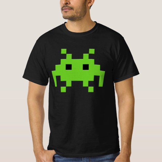 T-Shirt Alien Pixel Retro - Classic Arcade Gamer T (Devant)