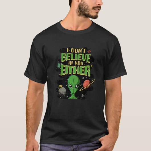 T-shirt Alien Pour Hommes Tête Vert Ufo Zone 51 Espace 4 (Devant)