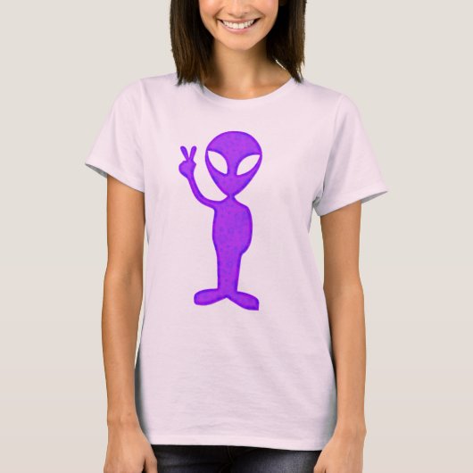 T-shirt Alien pourpre de paix (Devant)