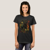T-shirt Alien Rasta Rastafarian Rastafari UFO Extraterrest (Devant entier)