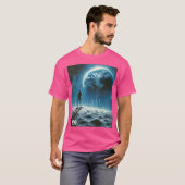 T-shirt Alien Regardant Une Planète Inconnue (Devant entier)