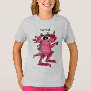 T-shirt Alien rose des carreaux libres