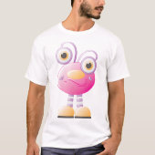 T-shirt Alien Rose mignon Avec Grands Yeux (Devant)