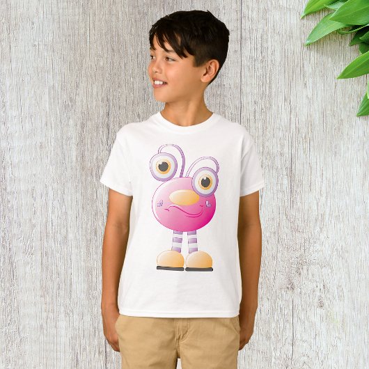 T-shirt Alien Rose mignon Avec Grands Yeux