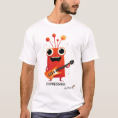 T-shirt Alien Rouge avec Guitare | EXPRESSION - Par Design (Devant)