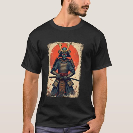 T-Shirt Alien Samurai Design Sci-Fi Japonais Vêtem (Devant)