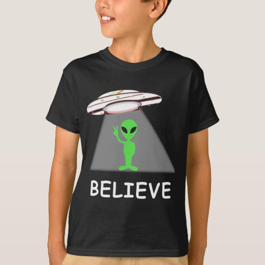 T-shirt Alien Shirt - I Believe New Cool Ufo (Devant)