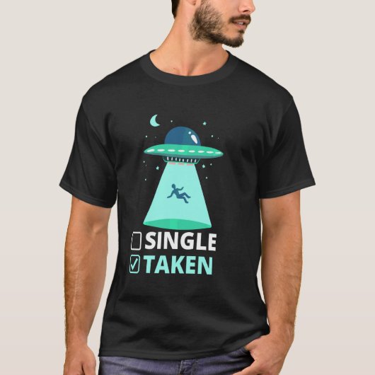 T-shirt Alien Simple Ou Pris Ufo Funny Valentines Jour Spa (Devant)