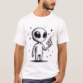 T-shirt Alien spatial avec Pizza Science Fiction (Devant)