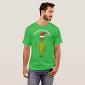T-shirt Alien spatial dans un chapeau de Père Noël personn (Devant entier)