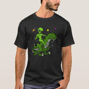 T-shirt Alien spatial équitation Rex Dinosaur Science Fic