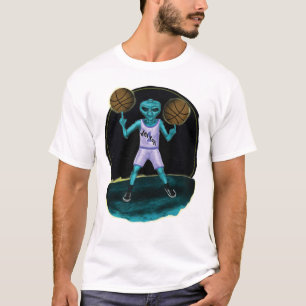 T-shirt Alien Spatial Volant Une Partie De Pizza
