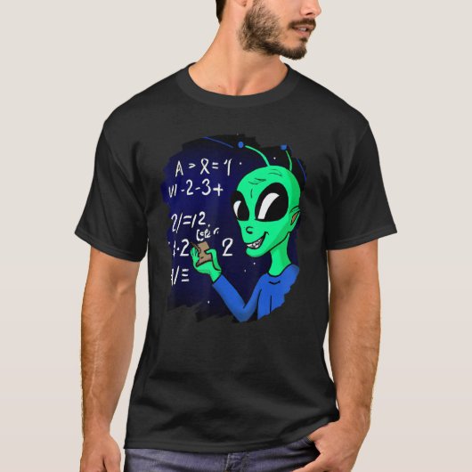 T-shirt Alien Studying Solving Math Science Physics Equati (Devant)