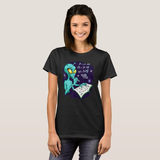 T-shirt Alien Studying Solving Math Science Physics Equati (Devant entier)
