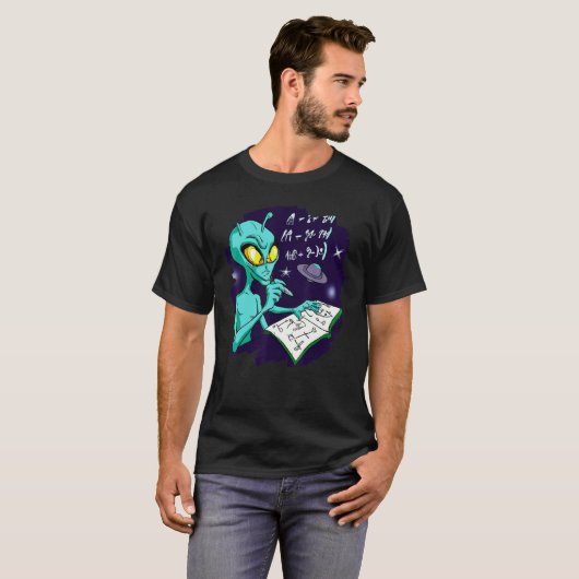 T-shirt Alien Studying Solving Math Science Physics Equati (Devant entier)