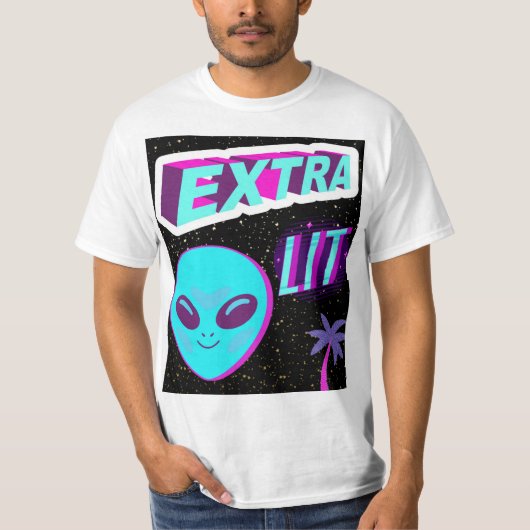 T-shirt alien supplémentaire éclairé (Devant)