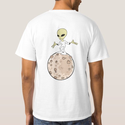 T-shirt "Alien sur sa planeet" (Achterkant)