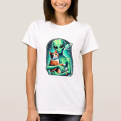 T-shirt Alien tenant Calico Cat (Devant)