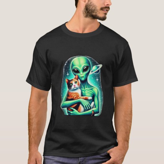 T-shirt Alien tenant Calico Cat (Devant)