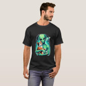 T-shirt Alien tenant Calico Cat (Devant entier)