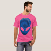 T-shirt Alien Tête Extra-Terrestre Bleu foncé Alien (Devant entier)